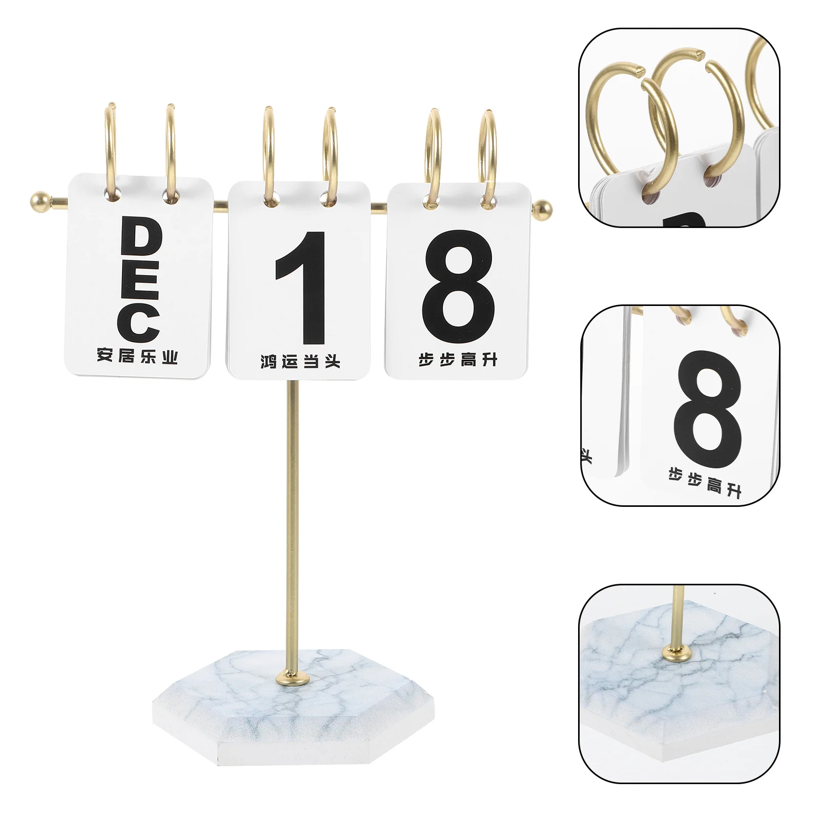 

1pc Reusable Flip Perpetual Desk Calendar For Office Home Metal Tabletop Decoration Standing Desktop Organizer Rustic Farmhouse