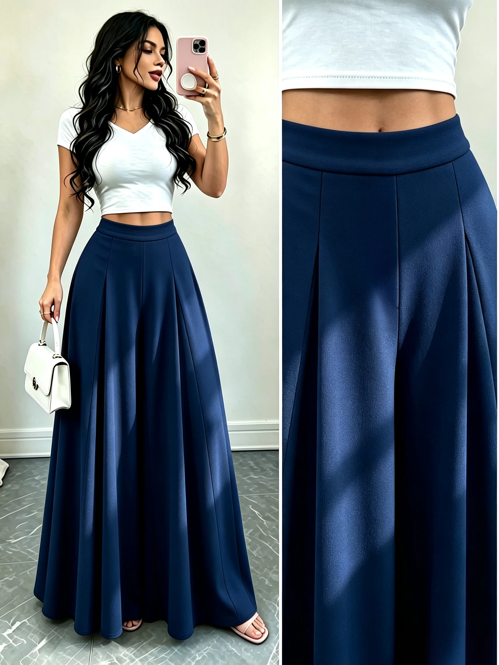 Damen High-Waist Plissierte We – Palazzo Pant Wide Bewertung und Preis