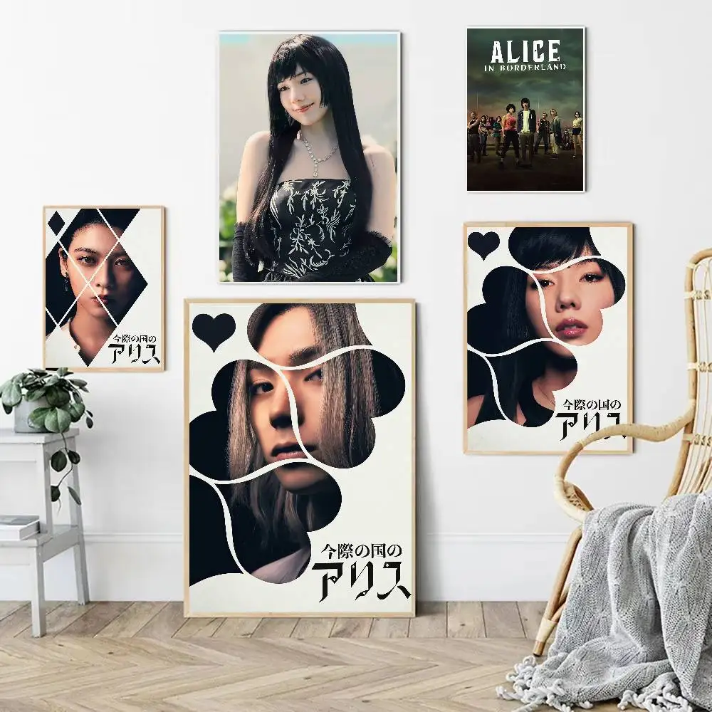 TV Drama Alice In Borderland Anime Poster Waterproof Wall Art Sticker For Bar Living Room Vintage Room Decor Print Gift