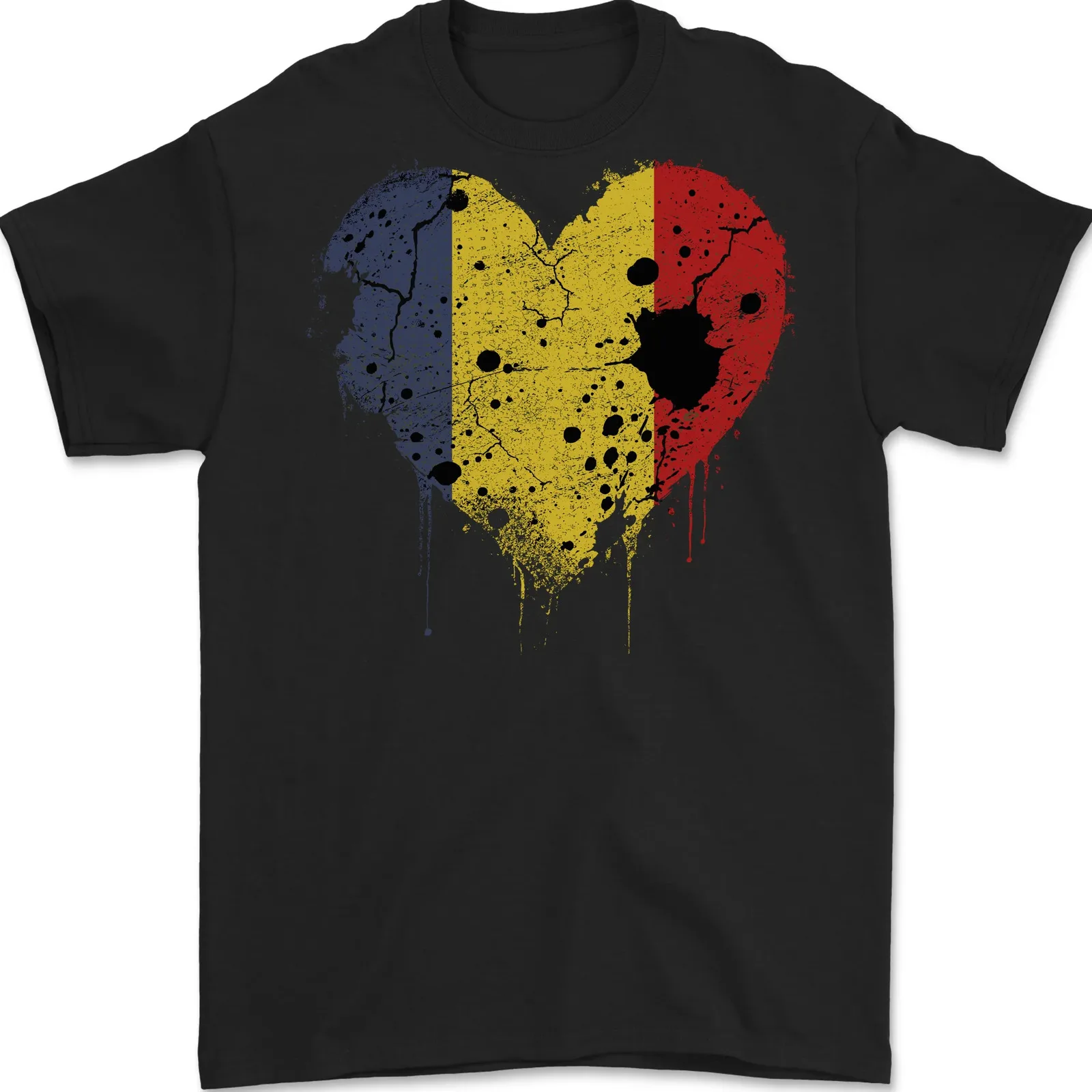 Love Romania Flag Romanian Day Football Mens T-Shirt 100% Cotton