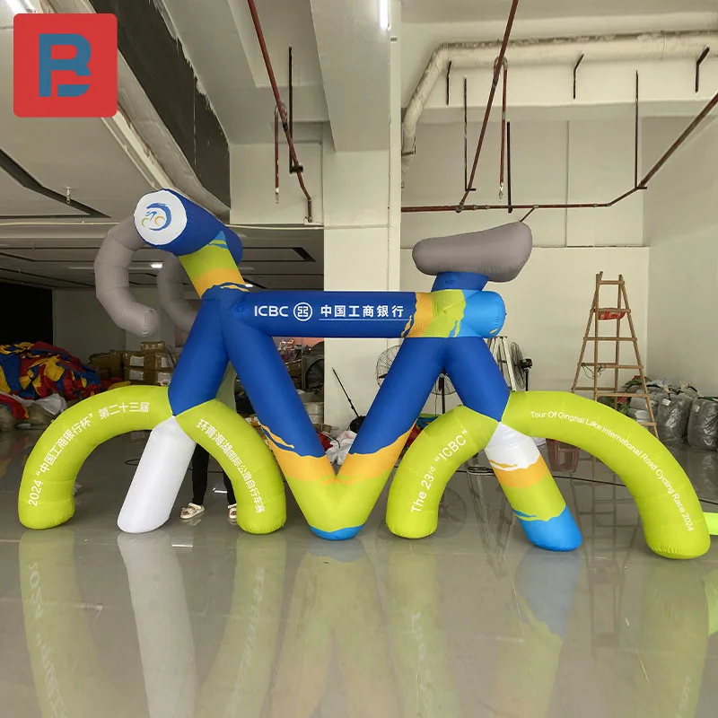 Modelo de bicicleta inflable de aire, productos deportivos, logotipo de evento de ciclismo de campo traviesa, publicidad de drenaje de feria, se puede personalizar