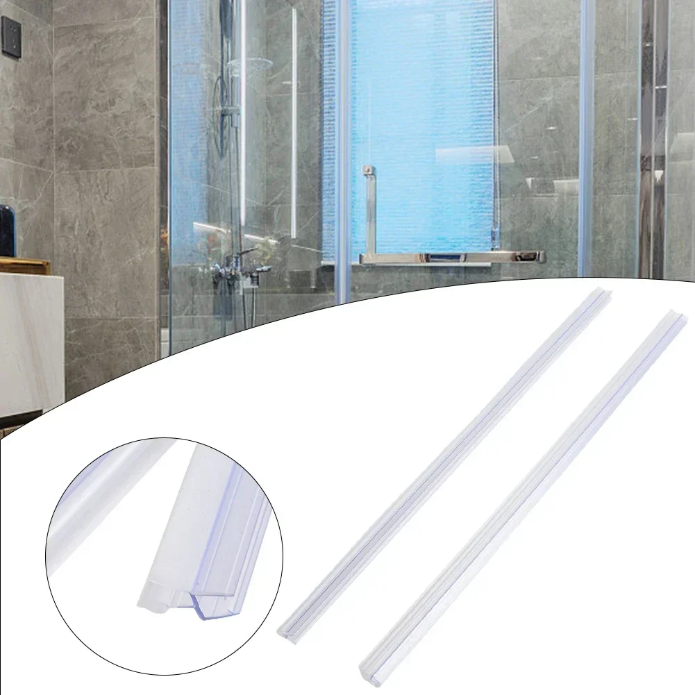 2pcs 50cm Shower Screen Seal Strip Replacement Door Bath Showe Seal Water Deflector 4-6mm Wet And Dry Separation