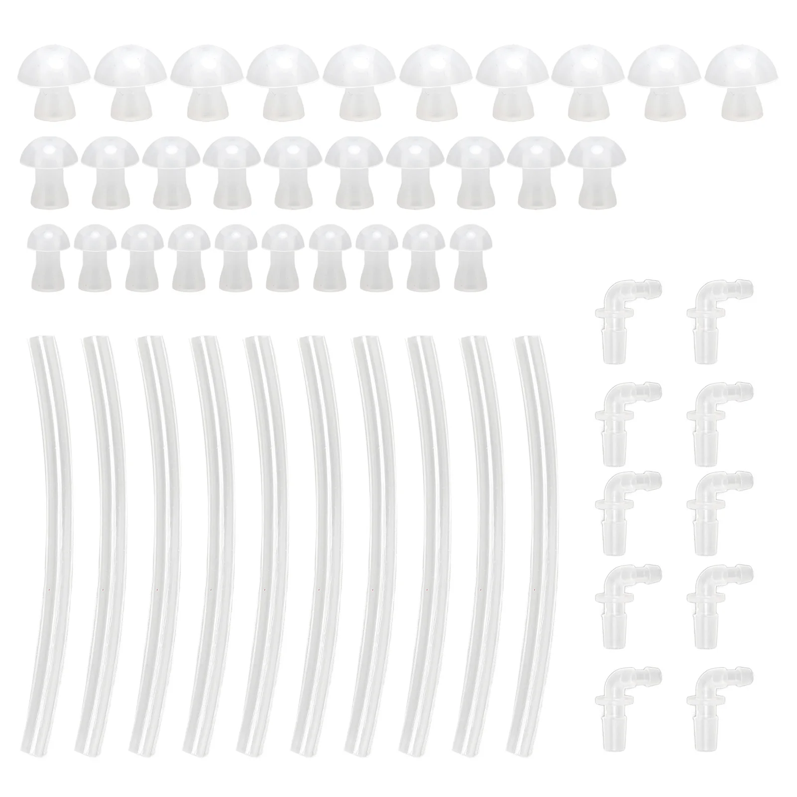 50pcs BTE Earplug set Portable Mellow Hearing Amplifier Dome Professional Silicone Replacement with Tube for Daily Life