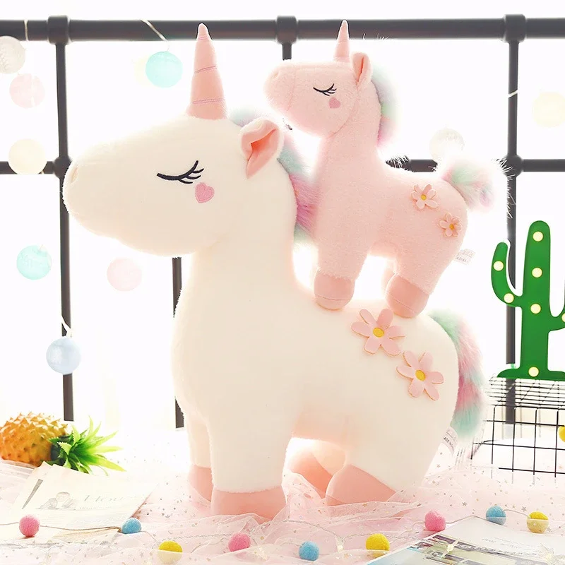 Large Size Unicorn Doll Kawaii Unicorn Plush Toy 30-70CM Soft Stuffed Animals Horse Doll Pillow Toy for Boy Girl Christmas Gifts