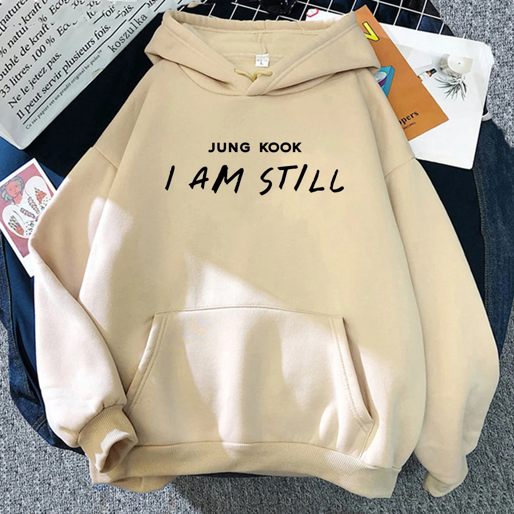 Jungkook I Am Still Hoodie Women Harajuku Graphic AestheticLetter Print Hoodies Unisex Autumn Winter Pullovers Sweatshirts Korea