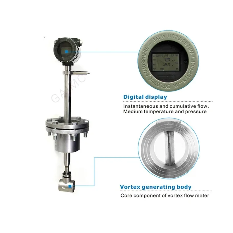 GVF100 Digital  Flow Meter Anti-Vibration Pulse Signal Integral Type with Thread Connection