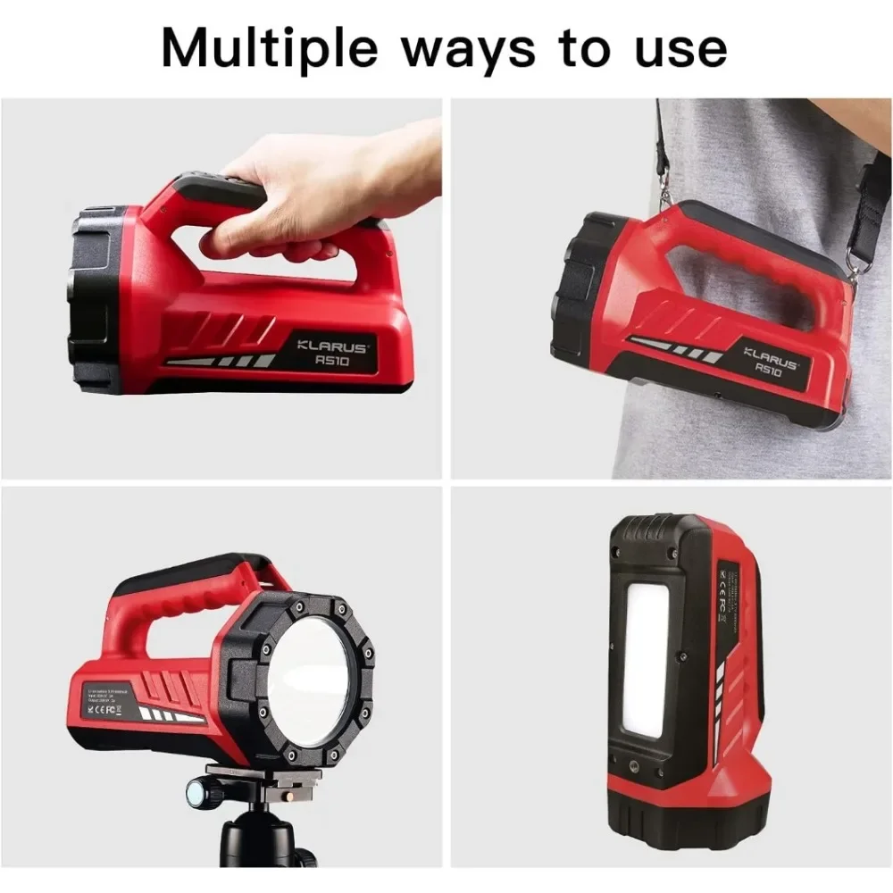 Klarus RS10 ไฟฉาย LED แบบชาร์จไฟได้ 800LM แสงกลางแจ้งที่มีประสิทธิภาพพร้อม PowerBank 8000mAh สําหรับตั้งแคมป์เดินป่าป้องกันตัวเอง