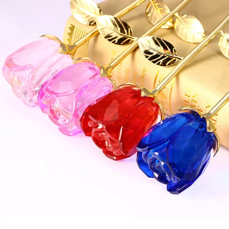 

Crystal Rose Valentine's Day Send Girlfriend Birthday Gift Creative Wedding Anniversary Gift Counter Ornament