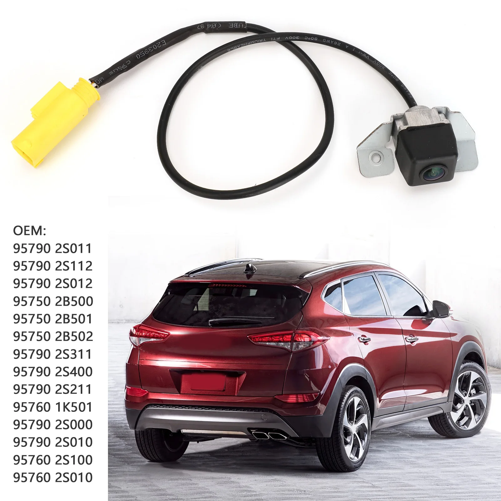 Car Rear View Backup Parking Camera IP68 Waterproof 95790 2S012 Replacement for Hyundai IX35 2009‑2015 Parking Camera