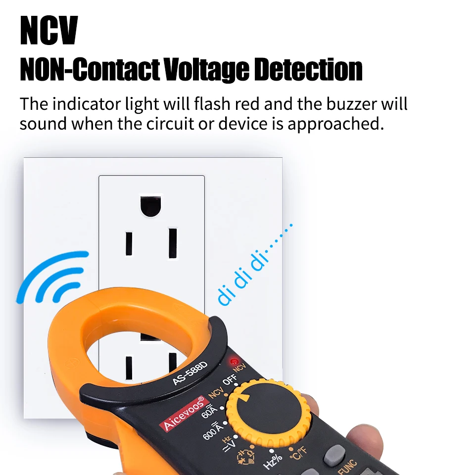 Aicevoos Digital Clamp Meter AC DC Auto Rang 6000 Counts 600A Current Clamp True RMS Multimeter Ammeter Voltage Tester Ohm NCV