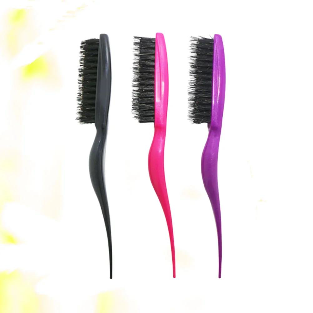 

3pcs Three Rows Bristles Hair Comb Creative Curly Hair Combs Scalp Massager for Woman Man (Random Color)