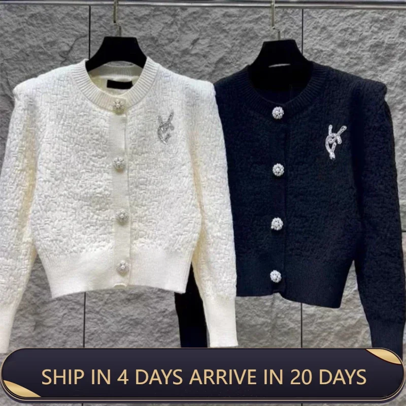 Simple Knitted Short Cardigan With Noble Temperament, A Must-Have Outwear For 2024 Autumn And Winter