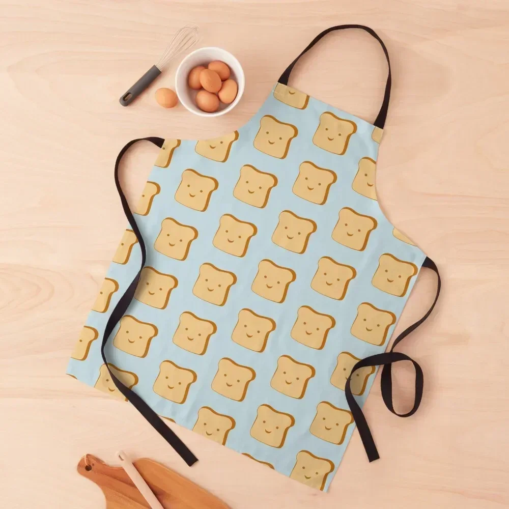 

Happy Toast (Blue Background) Apron Sexy Women's Home Clothes Apron