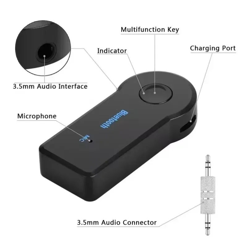 3 in 1 Wireless Bluetooth 5.0 Receiver Transmitter Adapter USB Adapter Audio Receiver Bluetooth Car Charger Car Aux for E91 E92 view 6