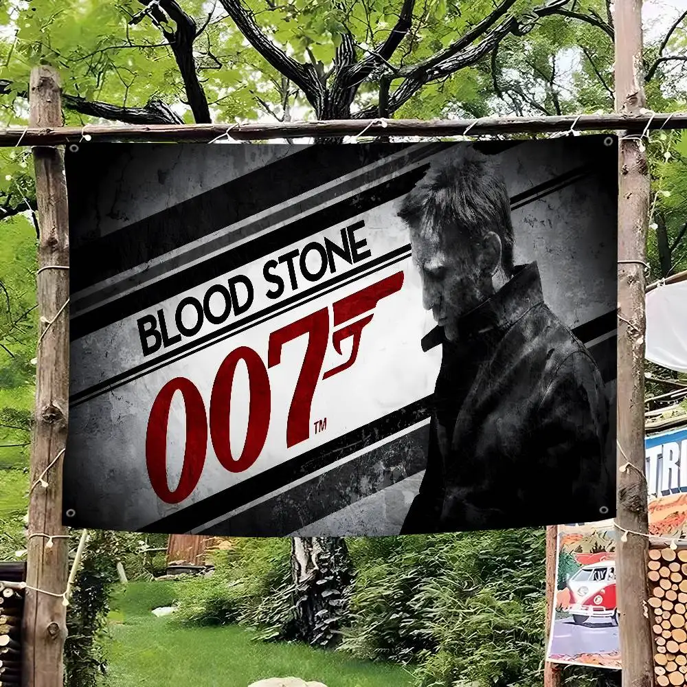 J-James-Bond Suave-Spy Banner Art Printing Japanese Wall Flag Anime Wall Hanging Home Decor