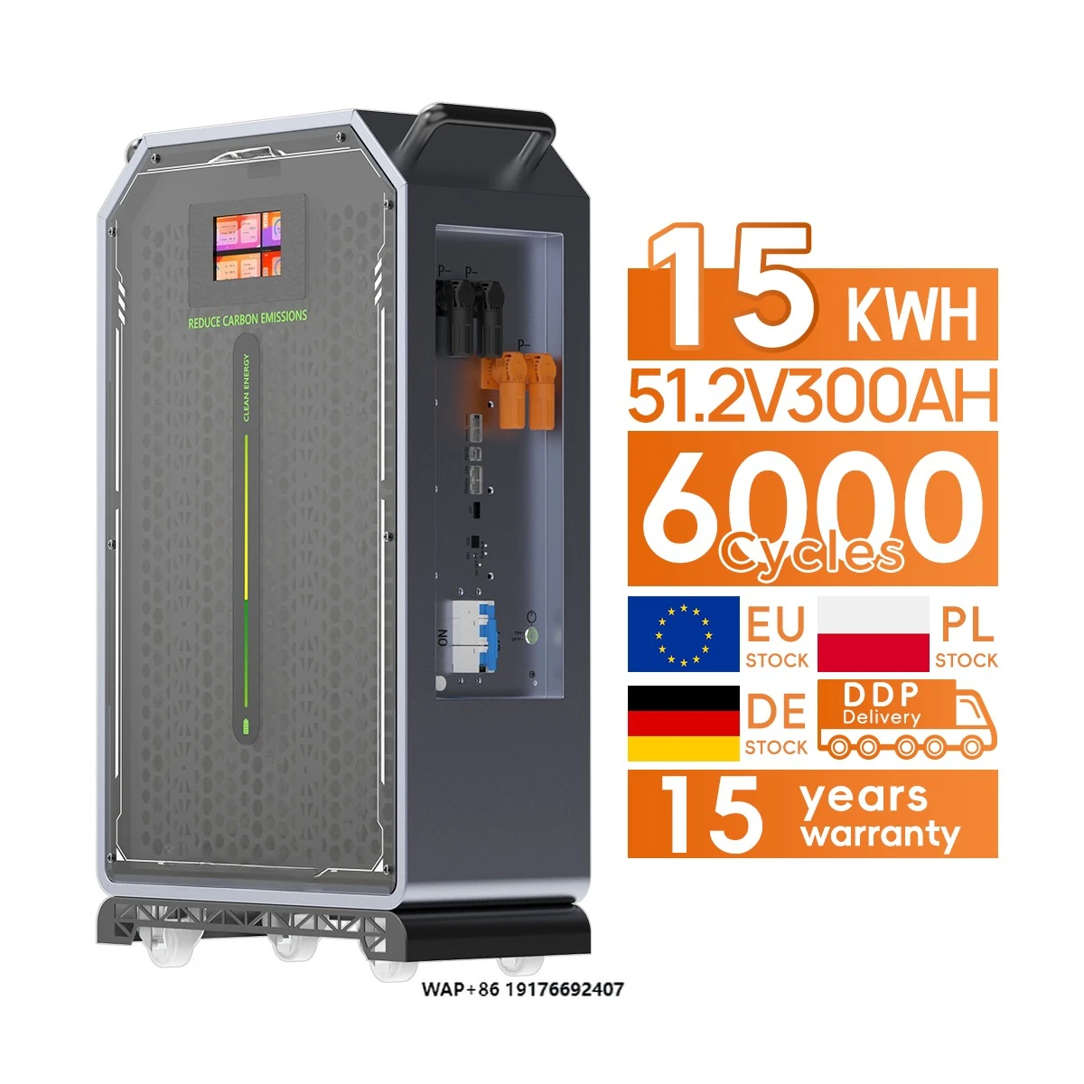 

Hot Sales Energy Storage Stackable Lifepo4 Battery Akku 51.2V 20kw 30kw 40kw 200ah 280ah 300ah 48V Lithium Ion Battery with BMS