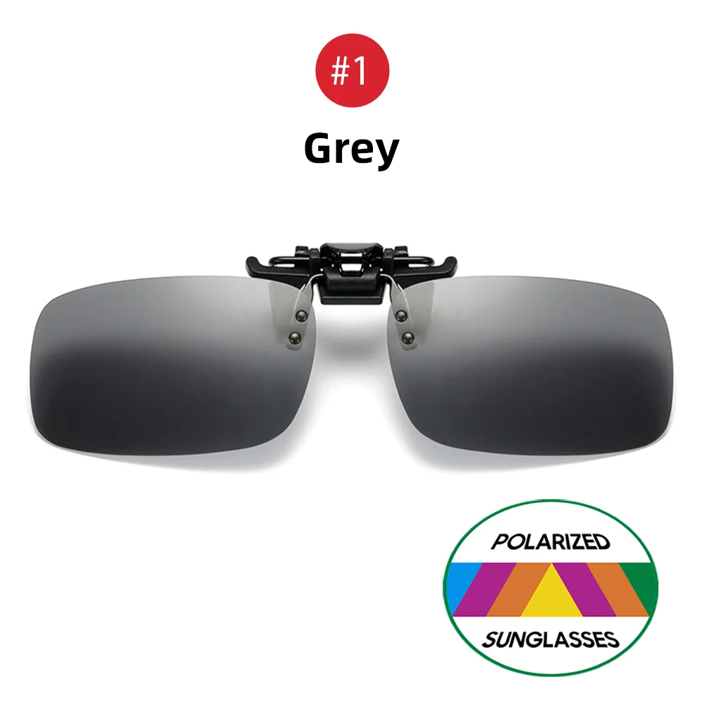 VIVIBEE Klassische Flip Up Clip auf Sonnenbrille Angeln Männer Quadratische Polarisierte Linse Nachtsicht Fahren UV400 Frauen Gläser – Detail 9