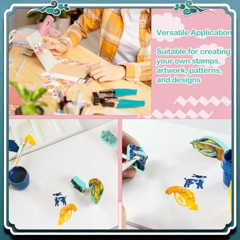 Rubber Stamp Engraving Blocks Soft Linoleum Blocks For Stamping Soft Rubber Crafts And Diys Durable Easy To Use