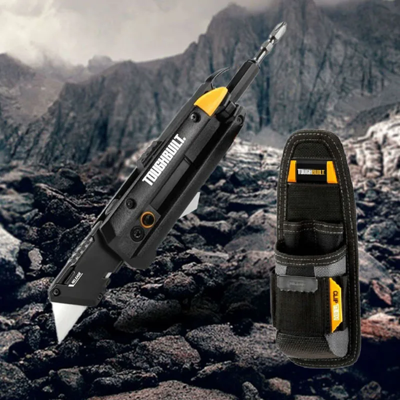 TOUGHBUILT TB-H4-12-IM Multifunction Folding 2-in-1 Knife With Bit Driver Pry Bar Tools Thickened Alloy Wallpaper Cutter