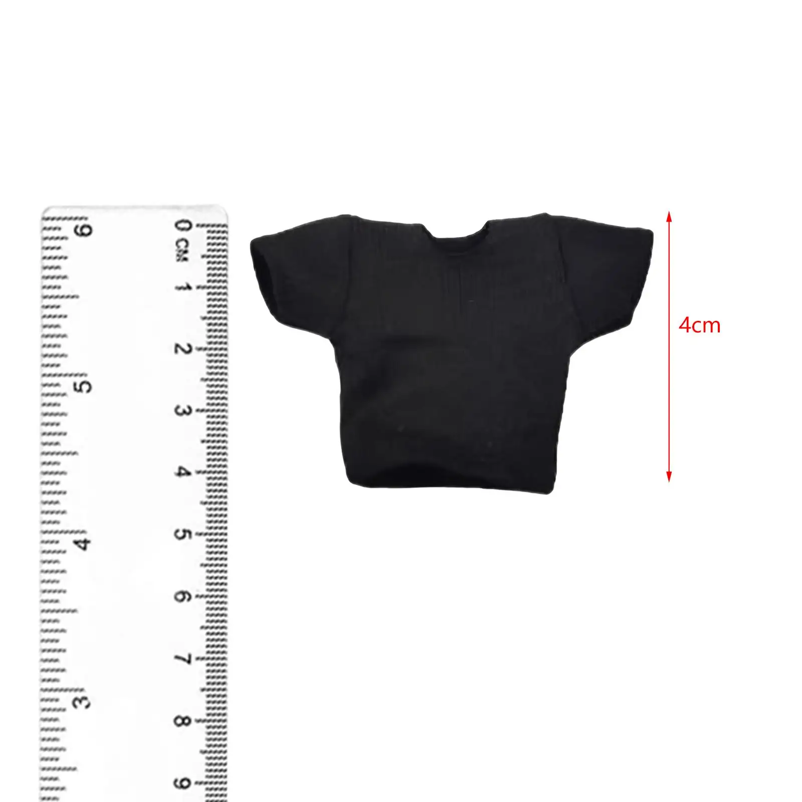 1 18 Action Figure Clothing Miniature Short Sleeve T Shirt Black Oversized Top for Male Doll Realistic Look