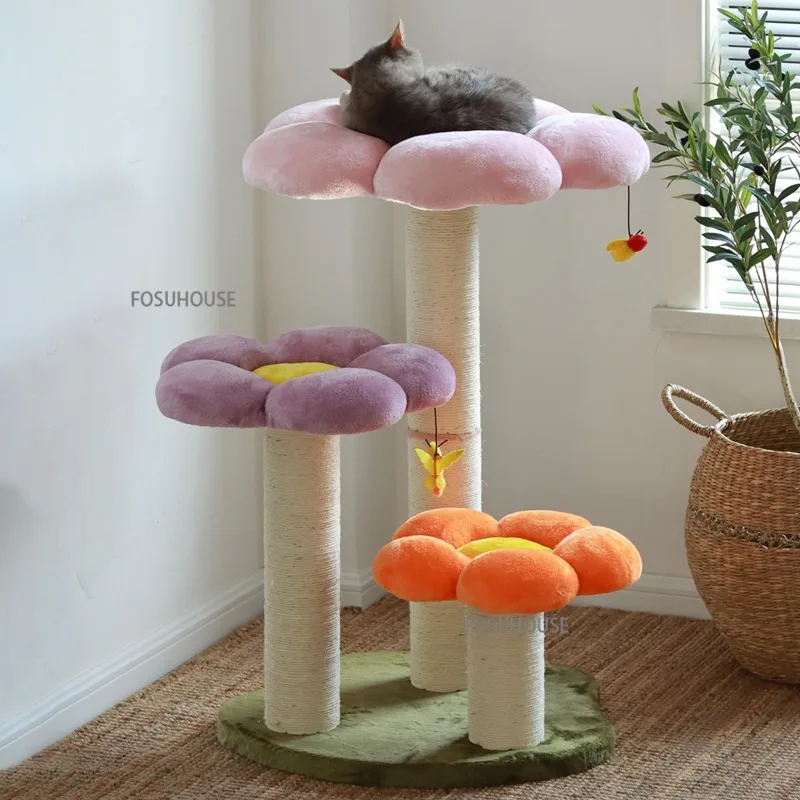 

Modern Sisal Rope Cat Tree for Household Pet Furniture Vertical Column Large Cat Climbing Frame Creative Pet Toys Cat Litter