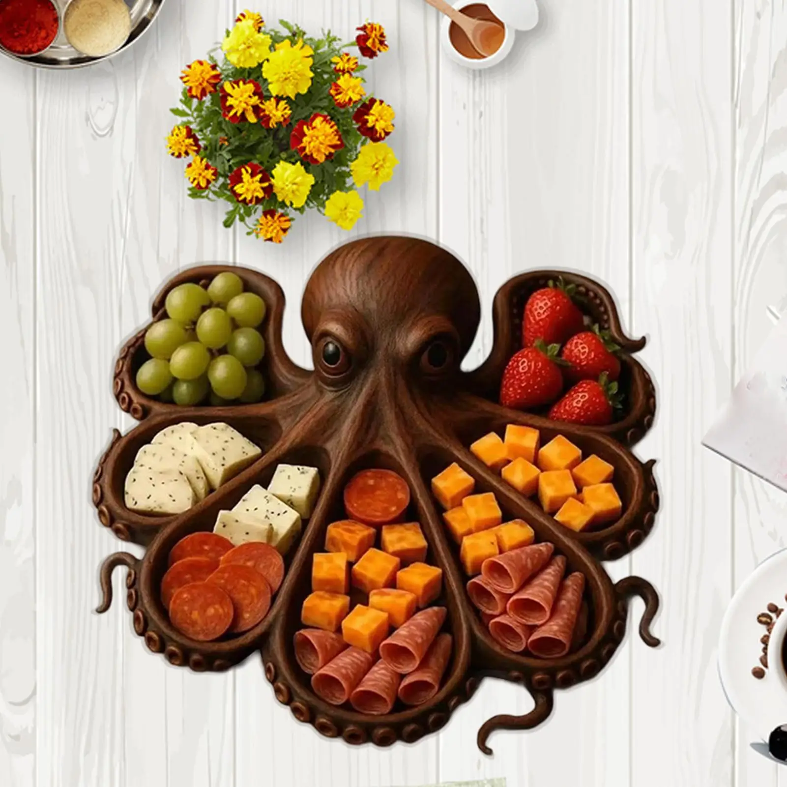 

Поднос для сервировки еды в форме осьминога, пластиковый поднос для еды, доска для мясных изделий, посуда, кухонный поднос для морепродуктов, товары для дома и вечеринки