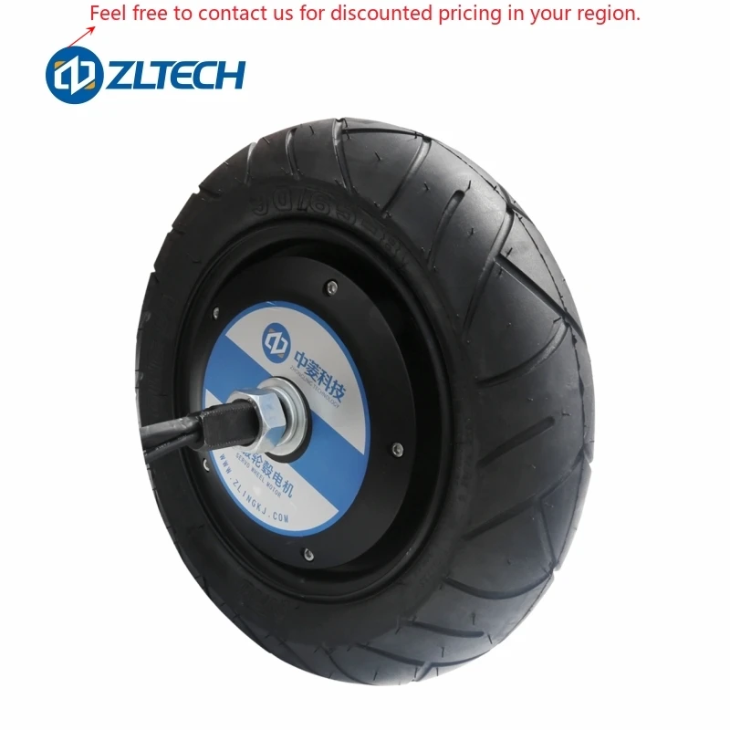 

ZLTECH 13inch 24V-48V 800W 300kg Load IP65 BLDC 14bit Encoder Wheel Hub Motor With Pneumatic Rubber Tire For Farming Robot