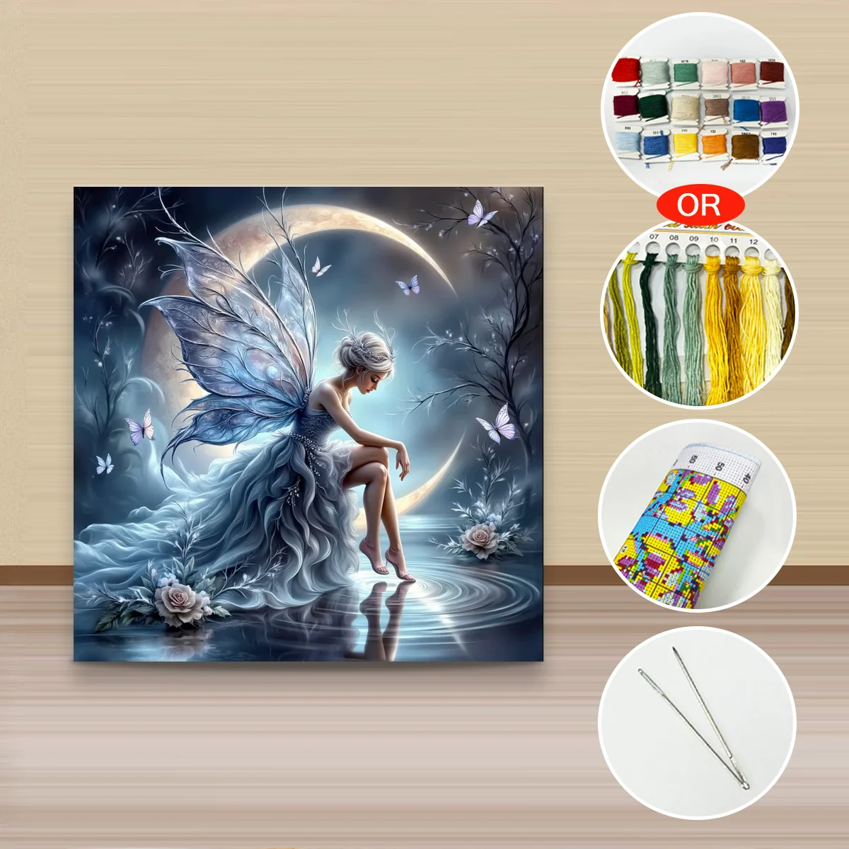 1 Stück 40x40 cm/15,74 Zoll, 11Ct/14Ct Kreuzstich-Set, DIY Valentinstagsgeschenk, Stickerei-Set für Festivals, Landschaften – Detail 3
