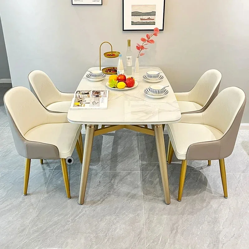 

Nordic Waterproof Dining Table Modern Luxury Design Minimalist Dining Table Living Rectangle Mesa De Jantar Home Furniture