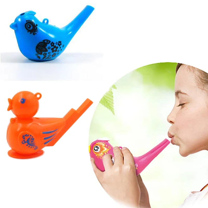 Sifflet d\'oiseau d\'eau coloré pour enfants, jouet musical de bain, dessin, apprentissage précoce, cadeau