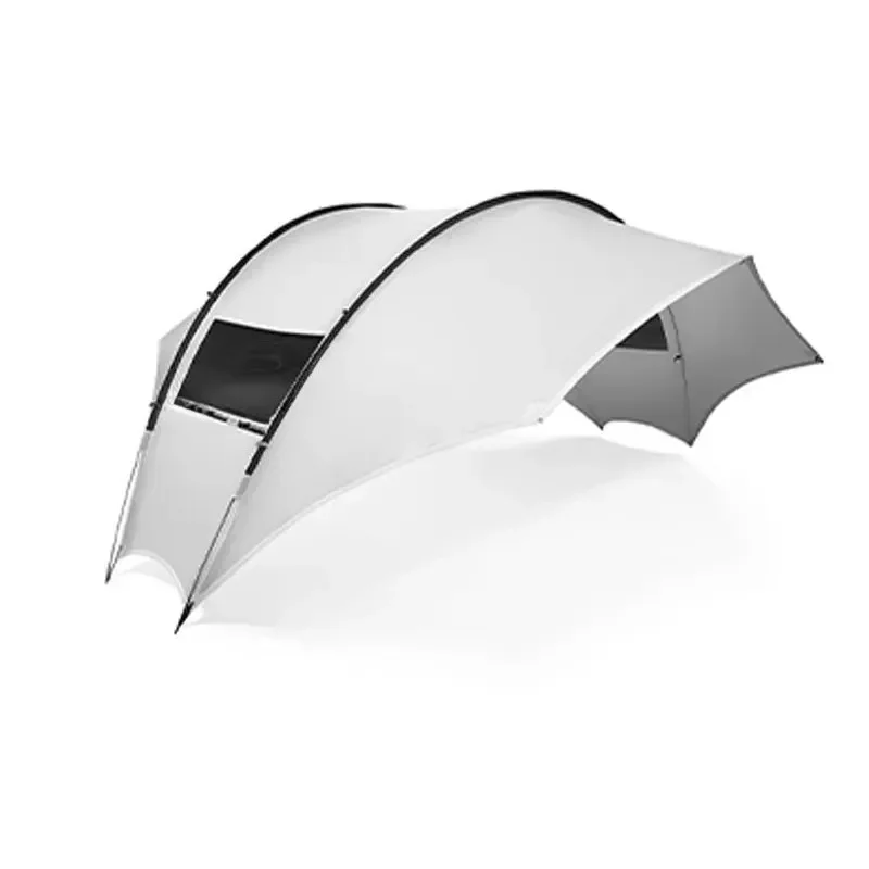 Lightweight Spherical Canopy with Aluminum Pole Waterproof Tarp for Beach Outdoor Camping Providing Sunscreen UV Protection