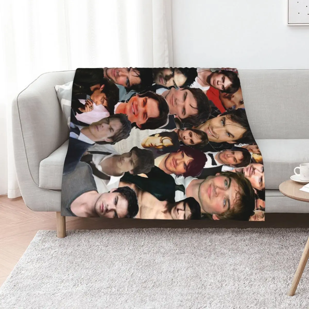 Ian Somerhalder Photo Collage Throw Blanket Decorative Beds Plaid on the sofa heavy to sleep Beautifuls Soft Single Blankets