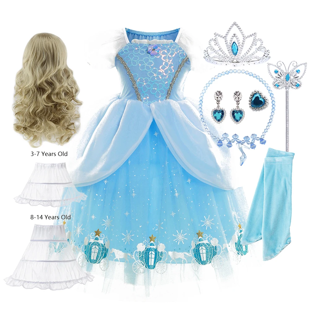 

Костюм Золушки, роскошное кружевное платье, вечеринка по случаю дня рождения, ролевая игра, принцесса, ролевая сказка, бальное платье Грейс для детей