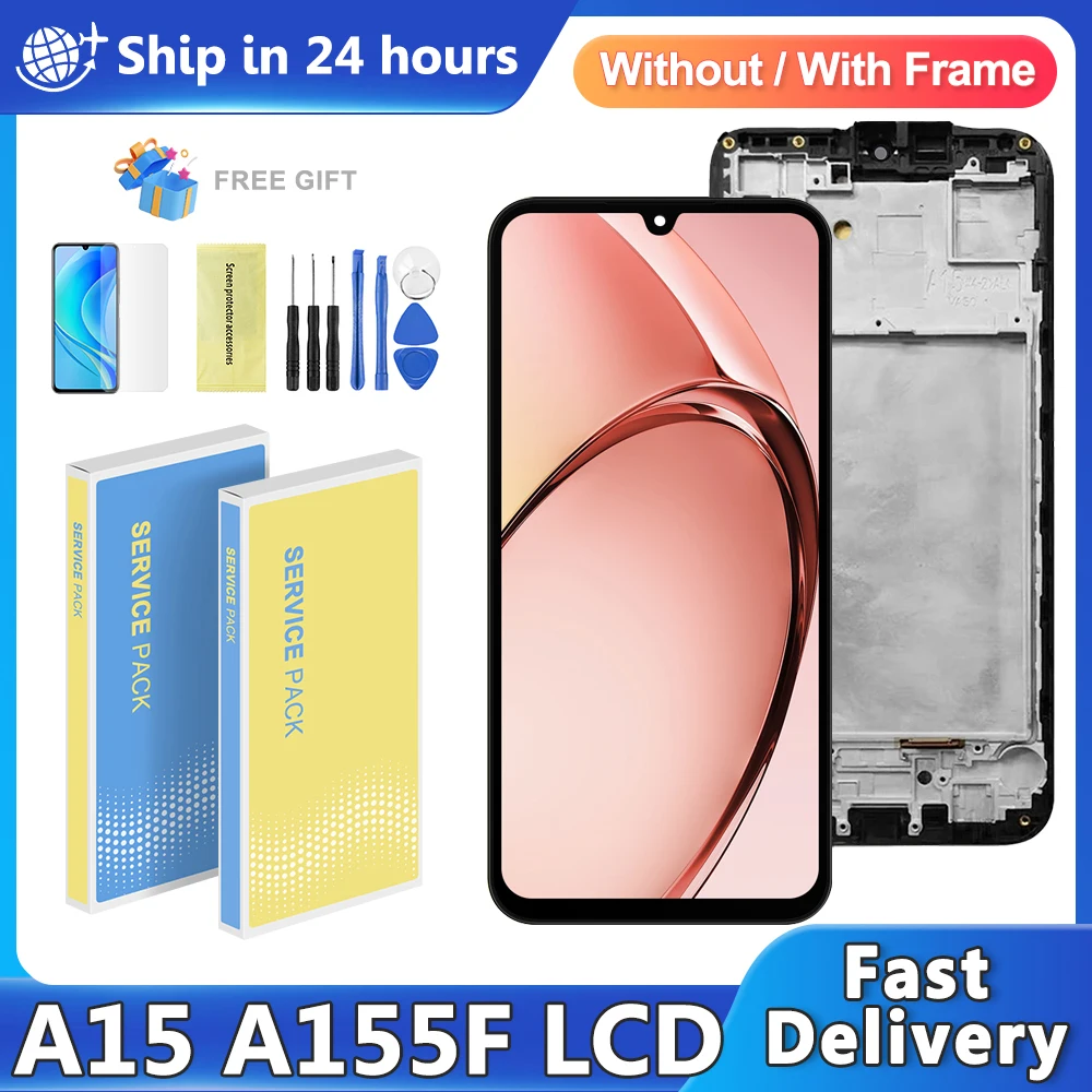 Amoled For Samsung A15 4G SM-A155F LCD Display Touch Screen Digitizer Assembly Replacement A15 5G SM-A156B Screen