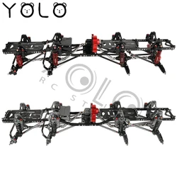 Metal Alloy Upgraded 8x8 RC Car Chassis Frame with 2 Front Steering Axles Gearbox DIY for Axial SCX10 1/10 RC Crawler Car Parts