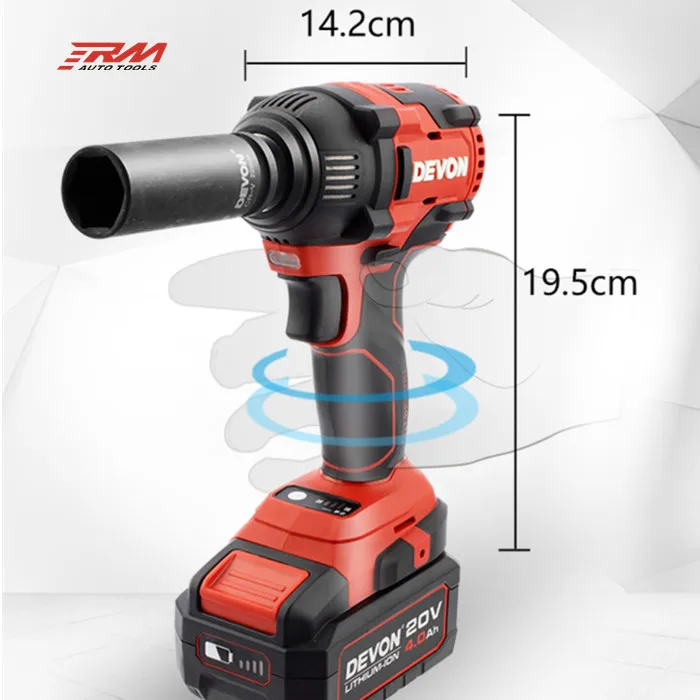 Max Power 380NM 5 Torque Model Li-Ion Battery Power Wrenches 20V 1/2 Inch Cordless Impact Wrench Lithium Power Tools