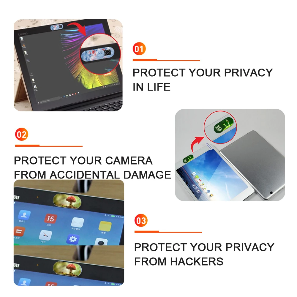 6 Pack-Laptop Camera Cover Slide Webcam Cover for Privacy Fits for Mini PC, PC, Surface, Tablet, Desktop Computer, Smart phone