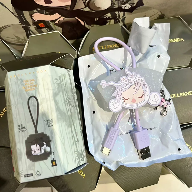 

POP MART Skullpanda The Ink Plum Blossom Series Data Cable Genuine Blind Box Cute Anime Action Guess Bag Toys Mystery Box