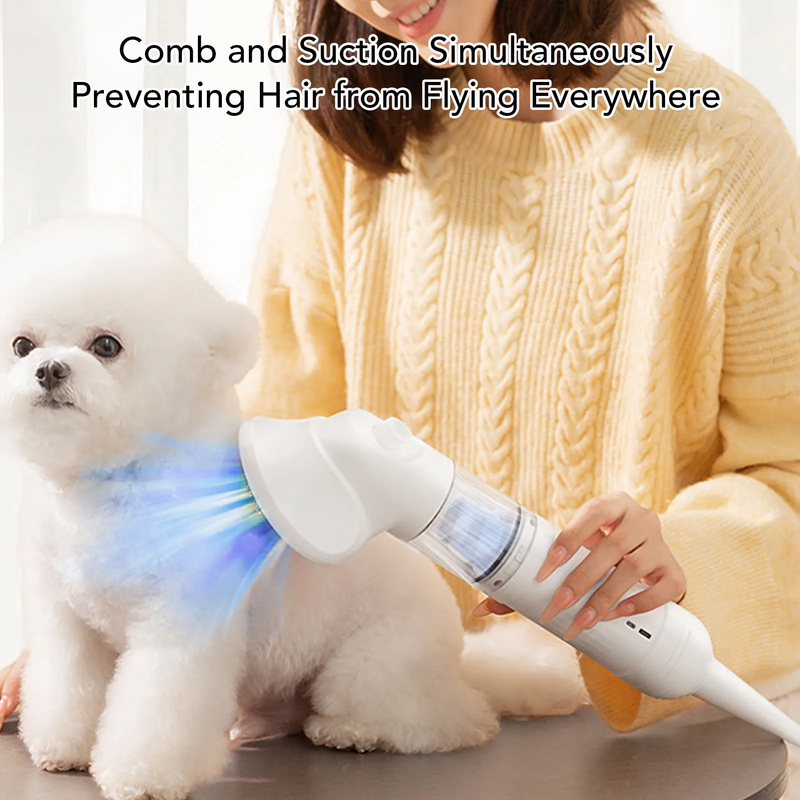 Pet Grooming Vacuum Cleaner Automatic Shedding Brush Dog Vacuum Grooming Kit for Dogs Cats Bed Carpet Pet Grooming Vacuum Kit