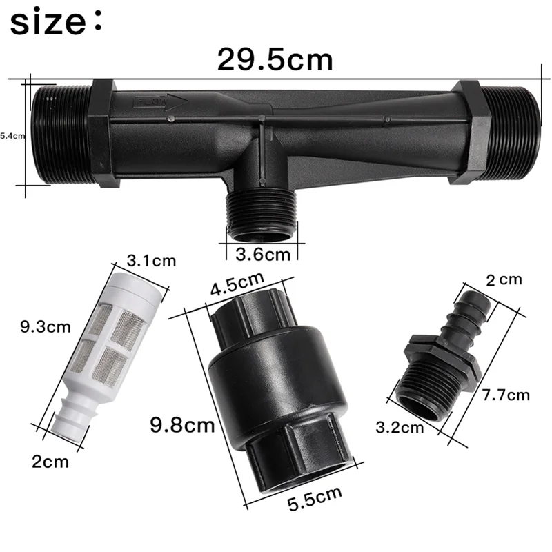 BAAG-2 Polegada sistema de fertilização venturi rosca macho irrigação venturi automático fertilizante injetor kit seringa