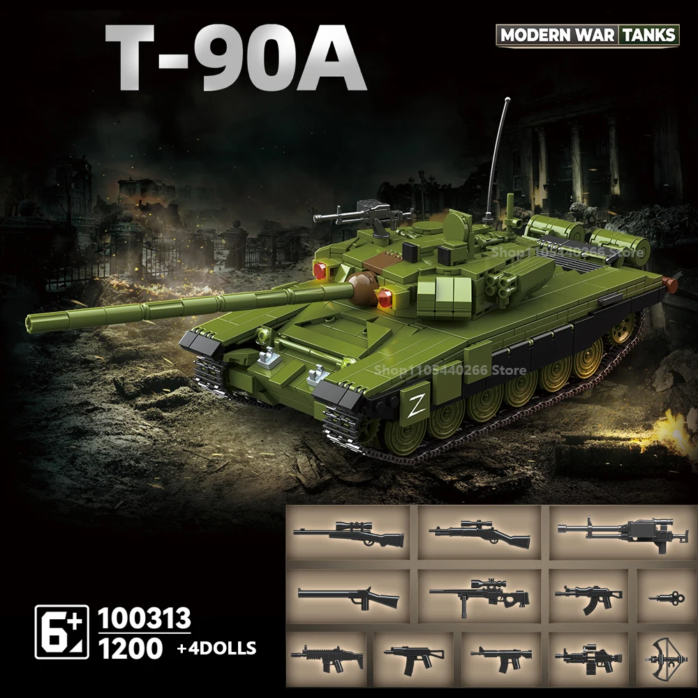 Sd.Kfz.182 Sneeuwbedekte Black Tiger zwaar gepantserde tank bouwstenen rupsvoertuig modelbouwset educatieve bouwset