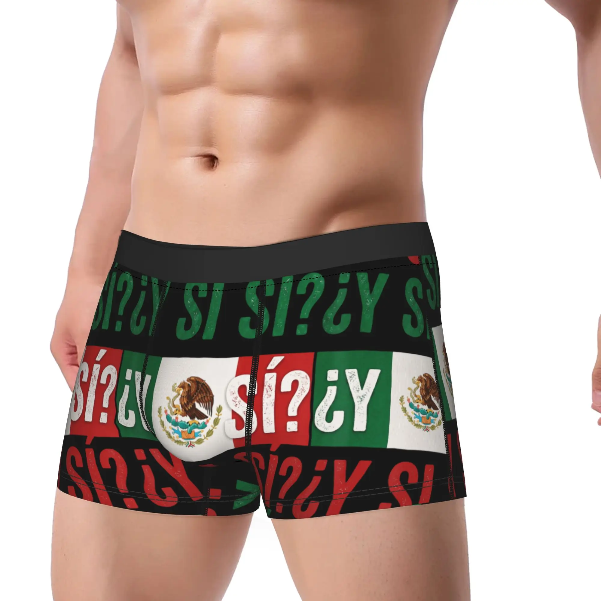 ¿Y Sí Mexican Flag Y Si Si Spanish Y Sí Mexico Flag Quote Underwear  Male Underpants Soft Trunk Quality Boxer Brief Big Size