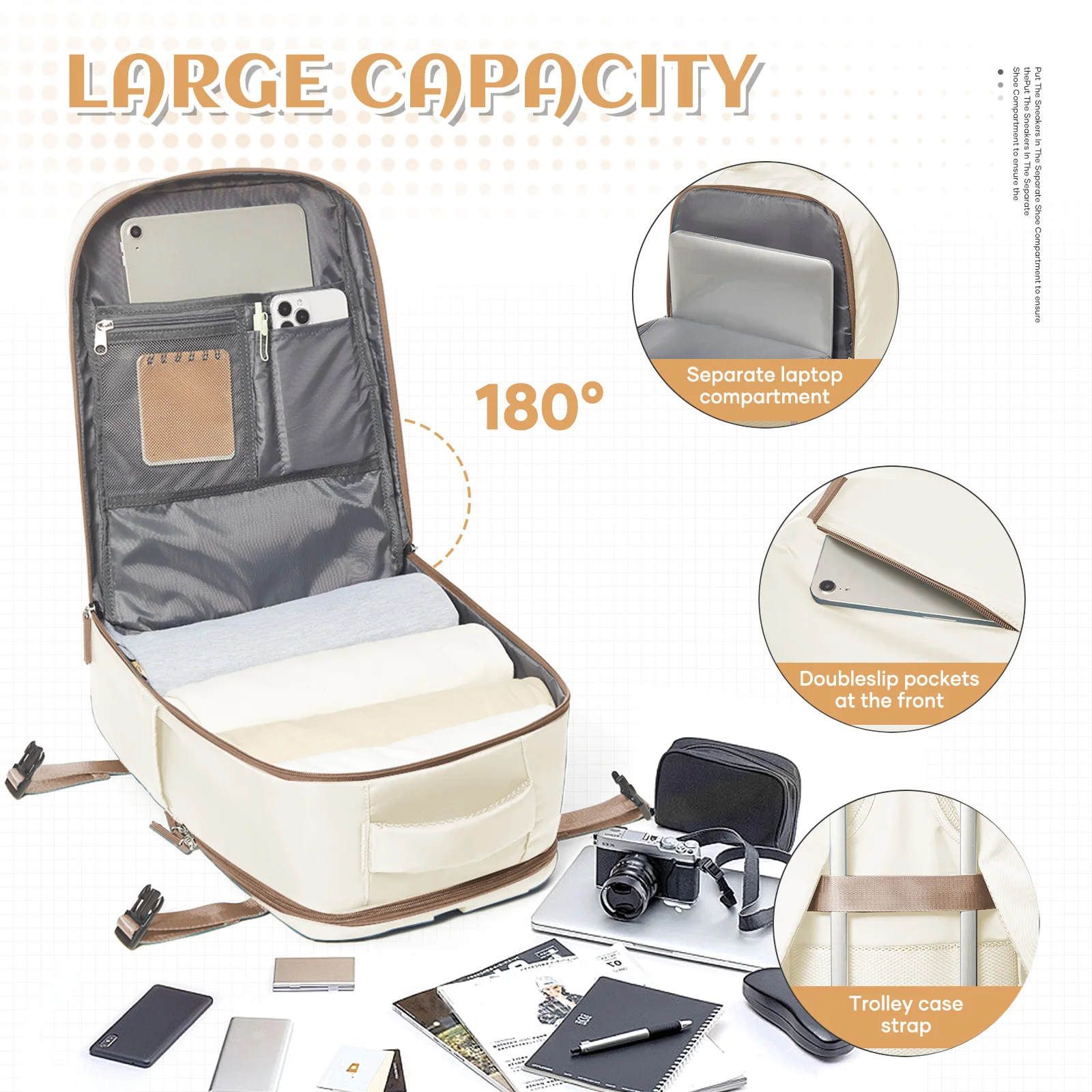 Travel Backpack for Women Men, Hand Luggage 40x20x25 for Ryanair Cabin Travel Bag College Bookbag Waterproof Laptop Bag for Work image 3