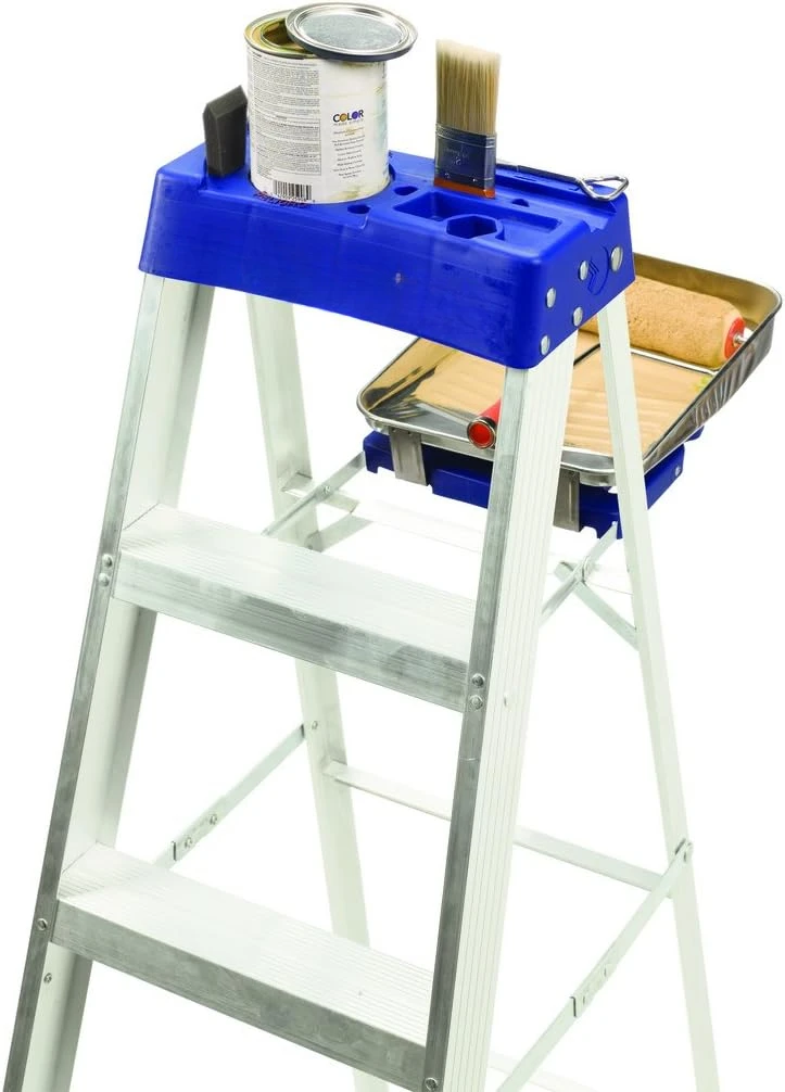 10-Foot Aluminium Step Ladder with Tool Tray, 250-Pound Load Capacity