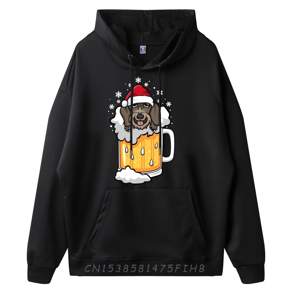 Funny drunk Beer Dachshund Christmas Dog XS Graphic Sweatshirts Hoodies Man Korean