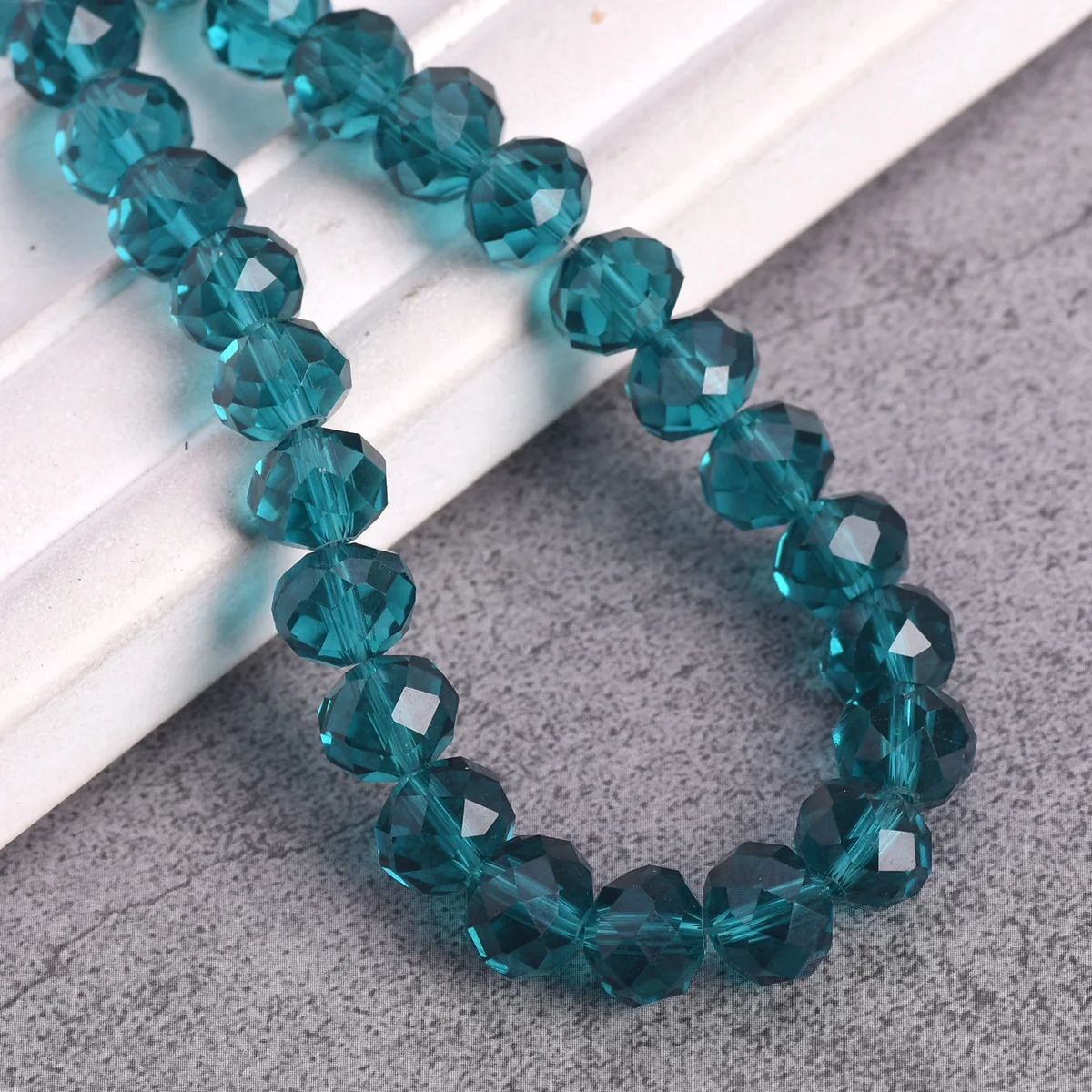 Peacock Blue 3mm 4mm 6mm 8mm 10mm 12mm 14mm 16mm 18mm Rondelle Faceted Crystal Glass Loose Spacer Beads For Jewelry Making DIY