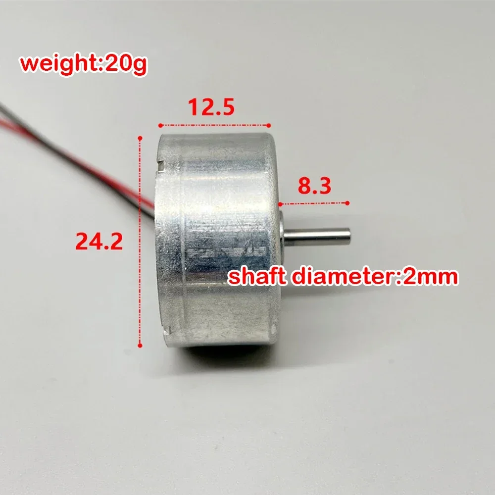 Mini 300 Round Motor RF-300C-12180 Motor DC 3.7V 8400RPM Long Wire Solar Power Cap Fan Toy Motor 8.3mm Long Shaft