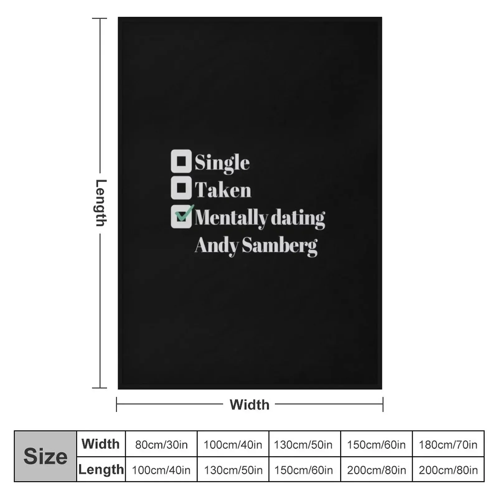 Mentally dating Andy Samberg Throw Blanket couch cozy soft plush fuzzy picnic outdoor blanket