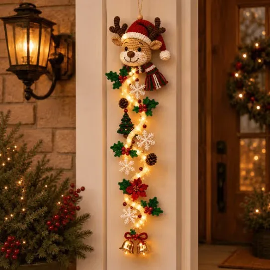 2026 Glowing Christmas Door Hanger,Large Lighted Christmas Tree Door Decor,Perfect for front doors, porches and walls