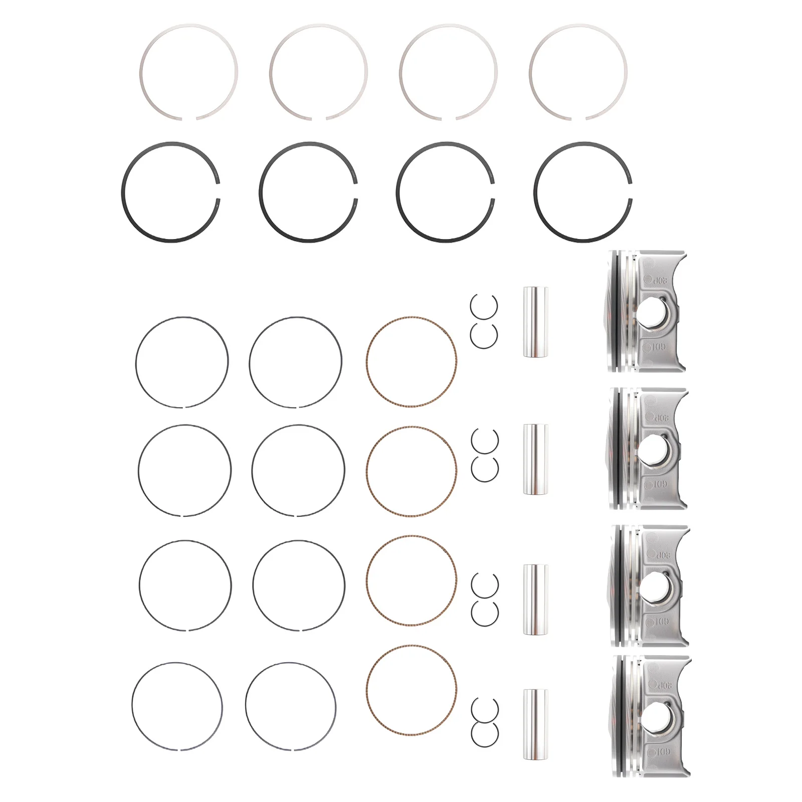 

Pistons & Rings Kit For 2.0L Kia Optima Sportage Hyundai Sonata Santa Fe Sport